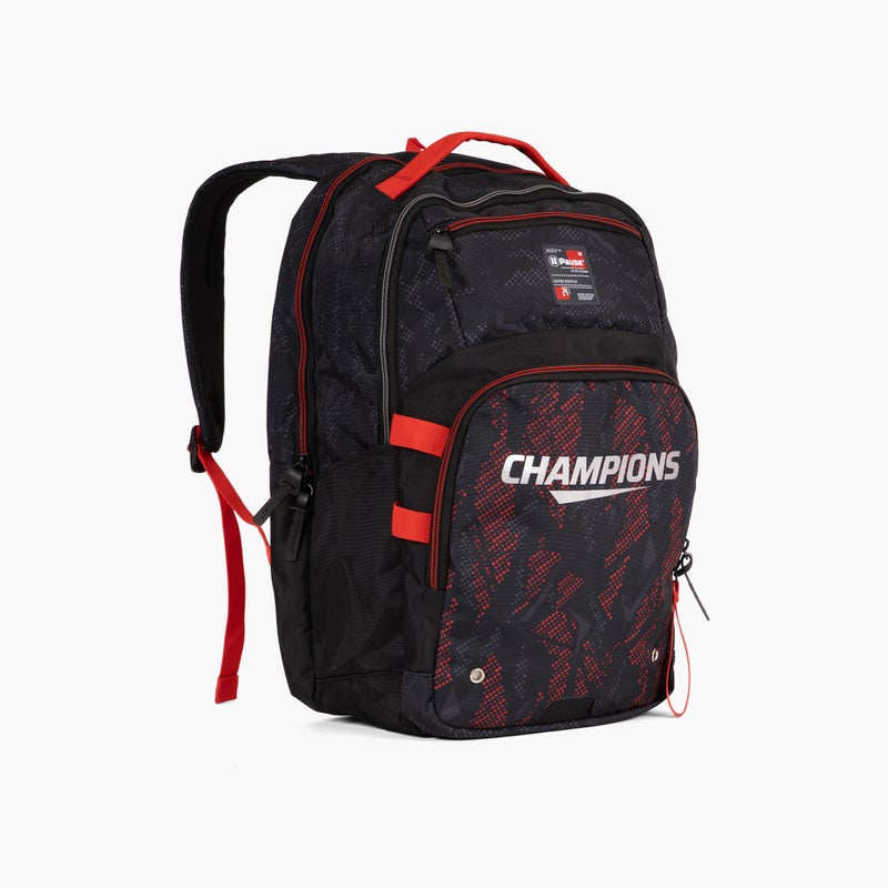 PAUSE Printed Backpack for Boys - Black and Red - Image 2